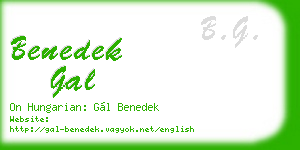 benedek gal business card