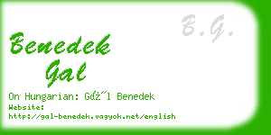 benedek gal business card